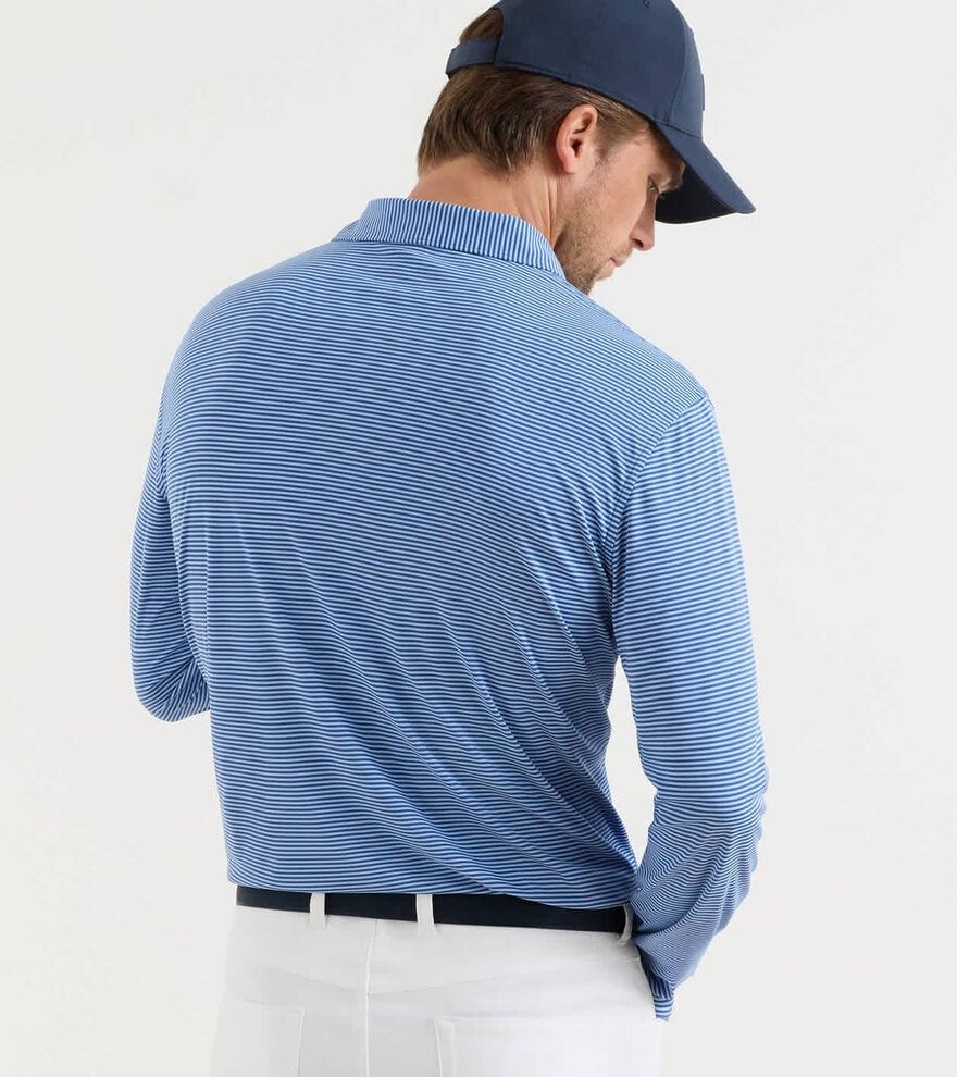 Featherweight Market Stripe Long-Sleeve Performance Polo image number 3
