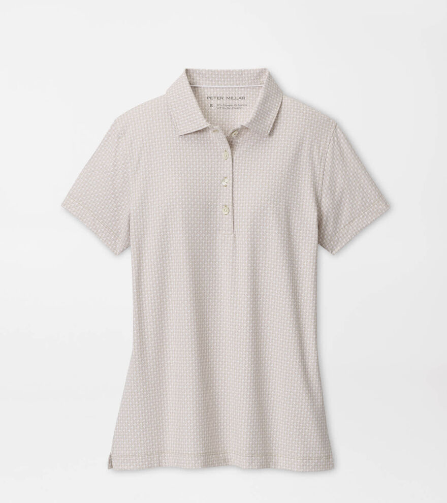 Houndstooth Print Short Sleeve Jersey Polo image number 1
