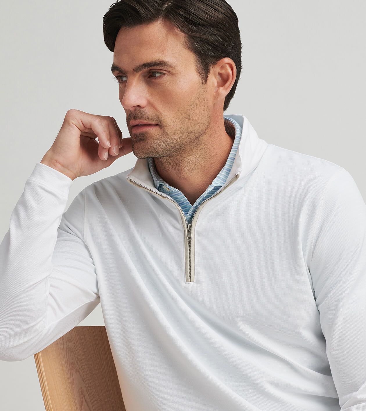 Albatross Cotton-Blend Piqué Quarter-Zip | Men's Pullovers | Peter