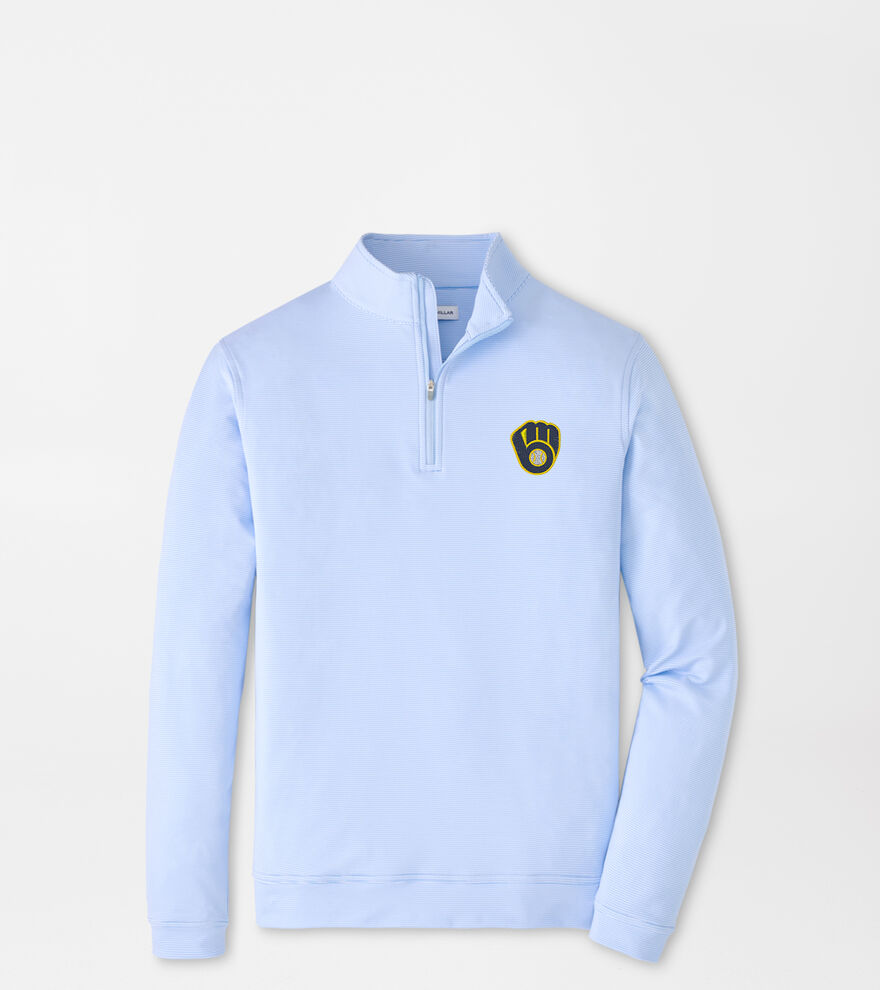 Milwaukee Brewers Perth Sugar Stripe Performance Quarter-Zip image number 1