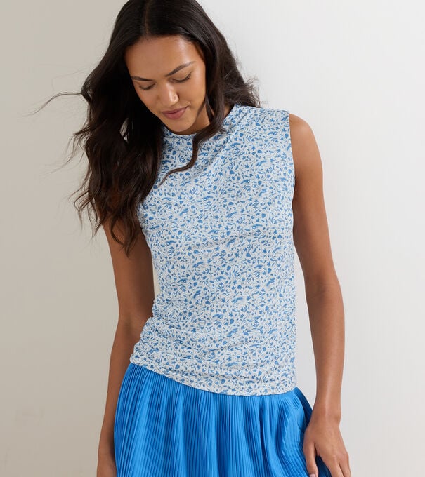 Rachel Vino Flora Ruched Sleeveless Top