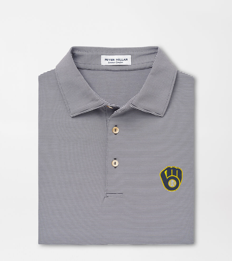 Milwaukee Brewers Jubilee Stripe Performance Polo image number 1