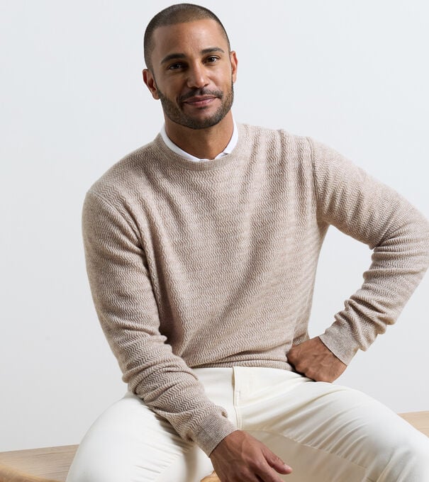 Crosswinds Textured Crewneck Sweater