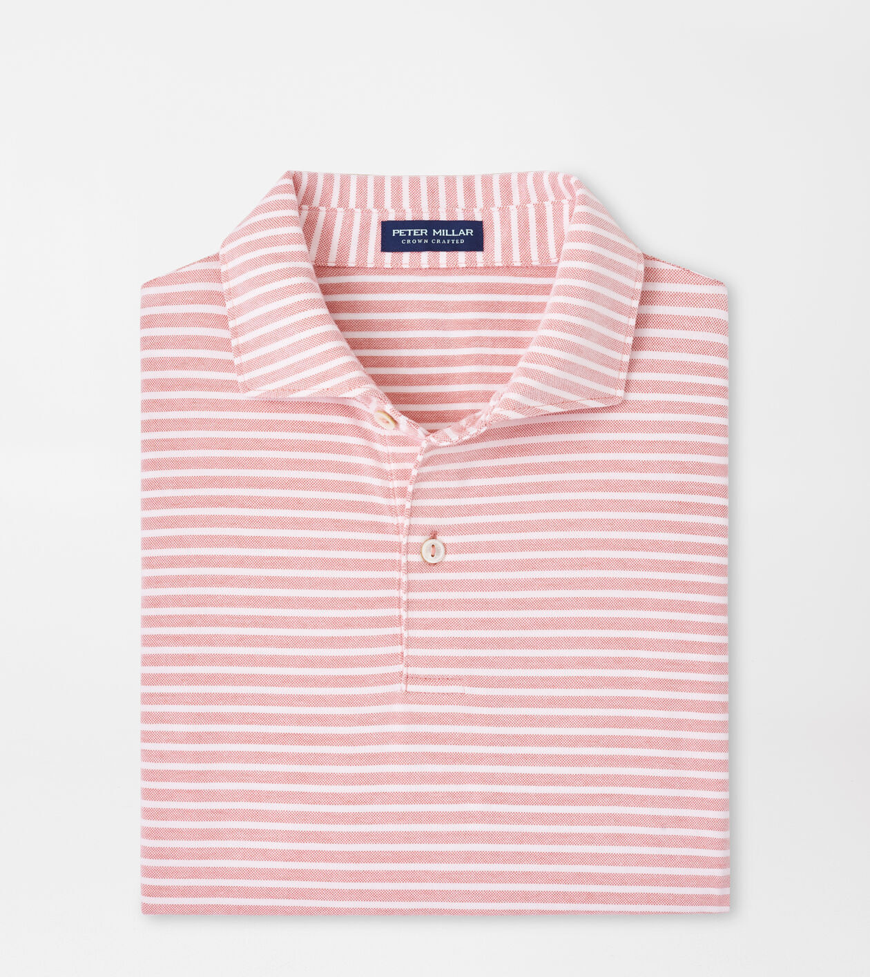 Peter Millar Men s Albatross Stripe Cotton Blend Pique Polo Color Scarlet Lily Size XXL