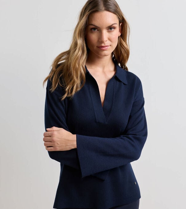 Mirage Interlock Popover Sweater
