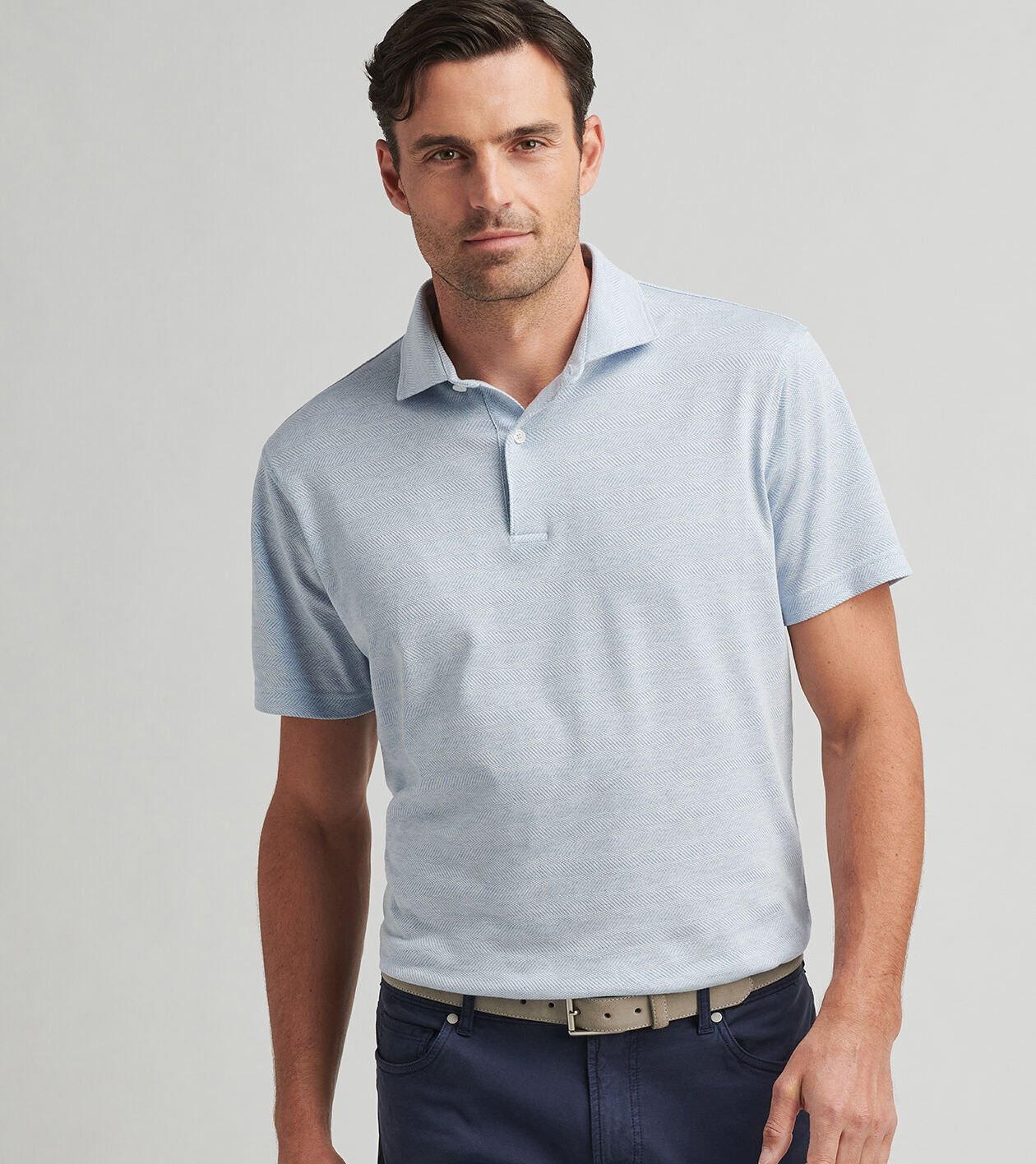 Harris Herringbone Knit Polo | Men's Polos | Peter Millar