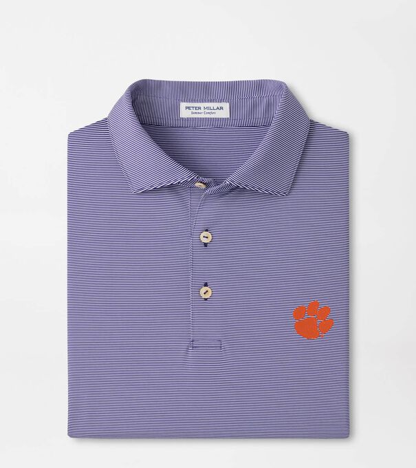 Clemson Jubilee Stripe Performance Polo
