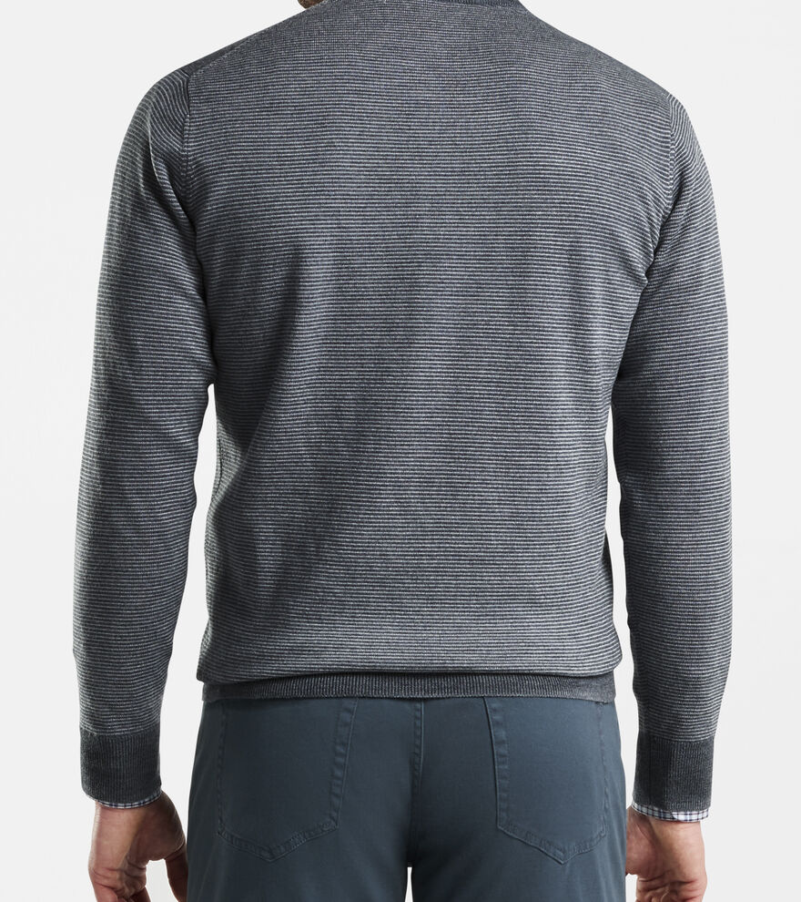 Needle-Stripe Wool Quarter-Zip image number 3