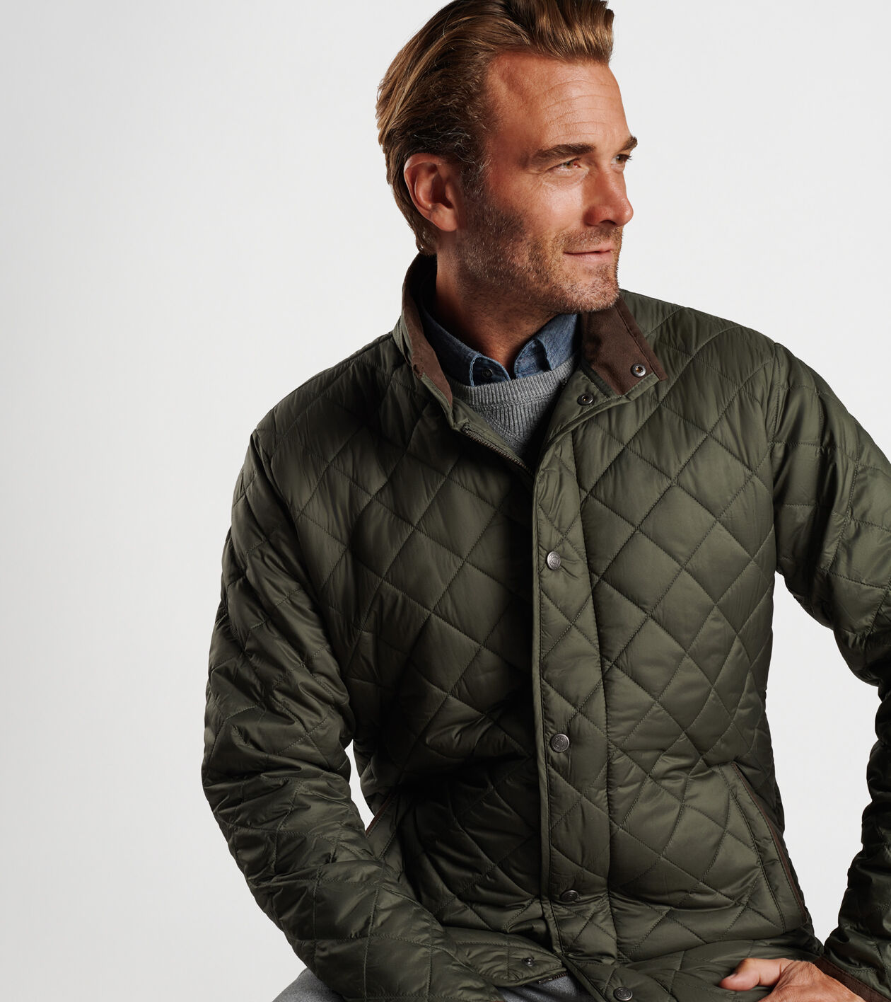 Peter Millar Crown Men's Suffolk Quilted Travel Coat