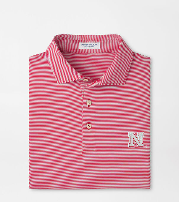 Nebraska Jubilee Stripe Performance Polo