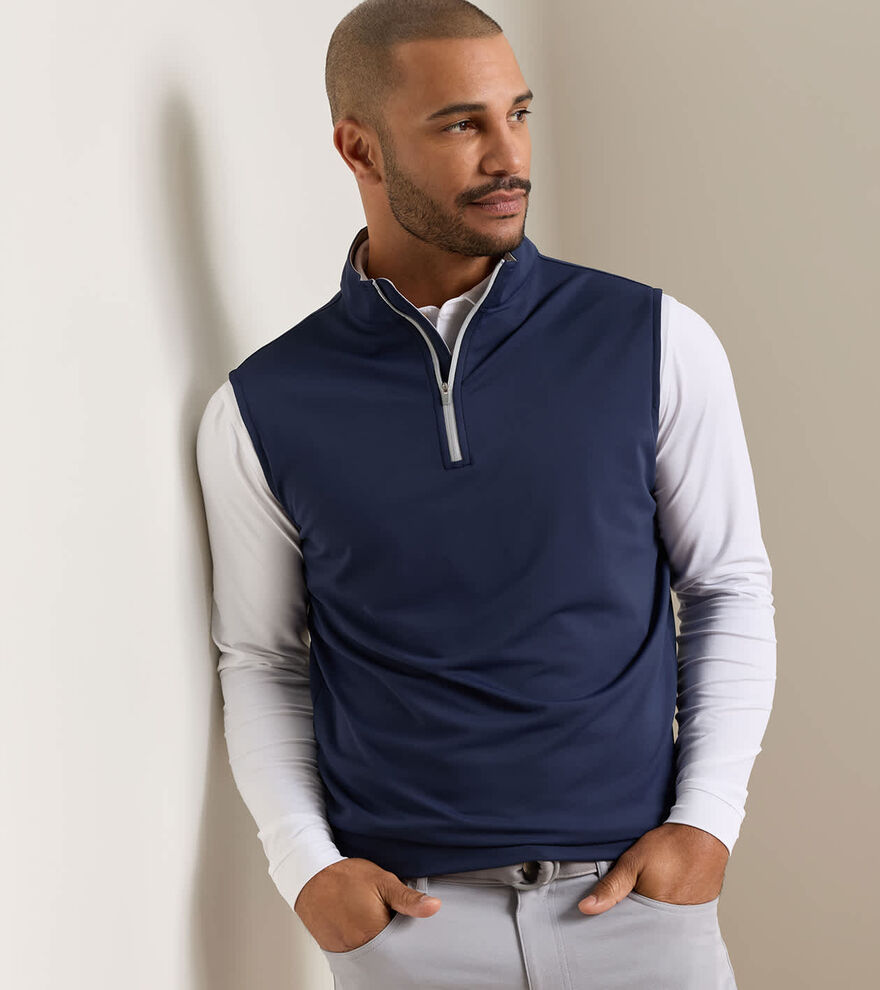 Galway Stretch Loop Terry Quarter-Zip Vest - Alternate Image 1