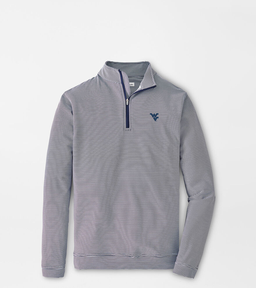 West Virginia Perth Sugar Stripe Performance Quarter-Zip image number 1