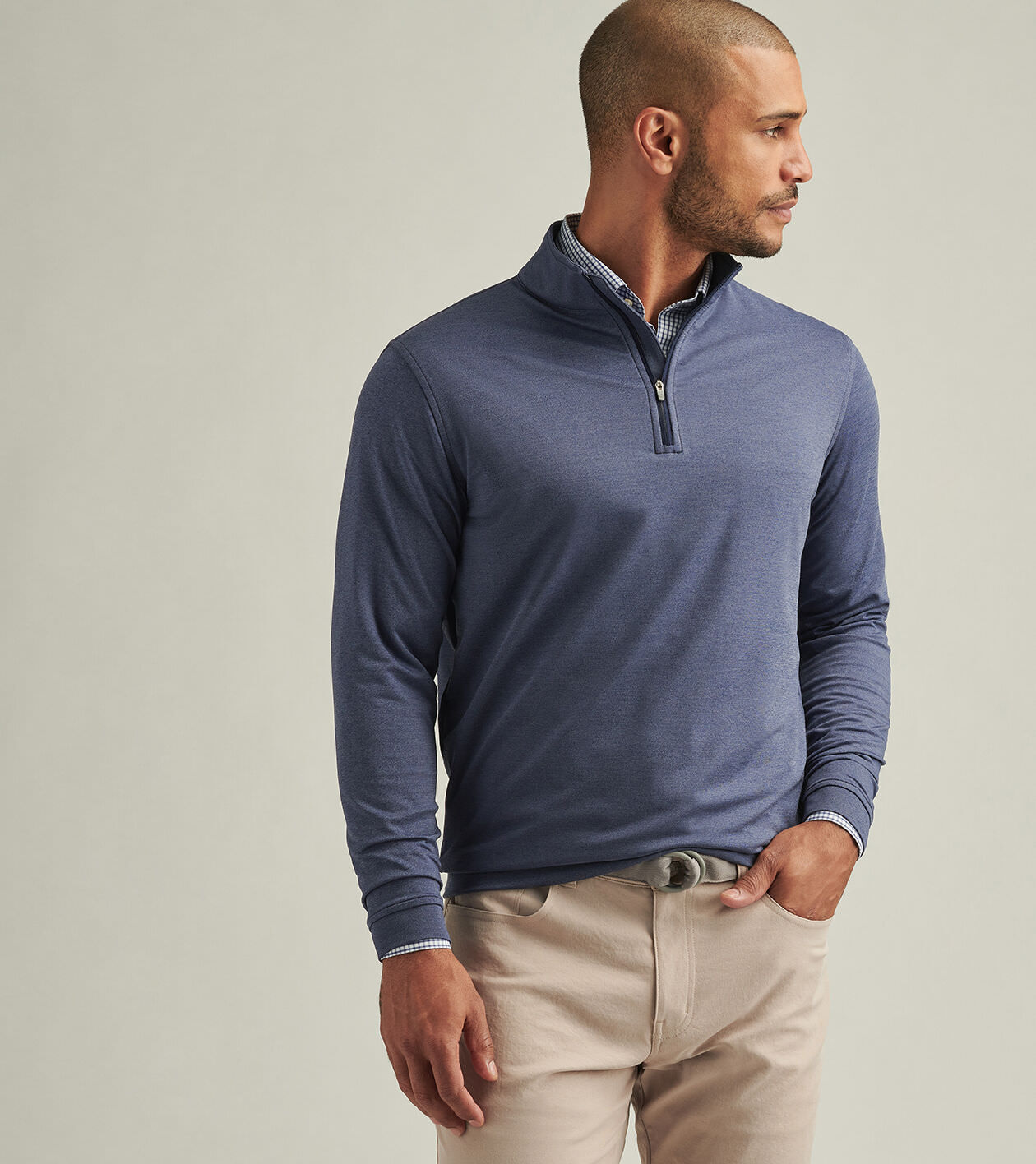 Perth Mélange Performance Quarter-Zip | Men's Pullovers