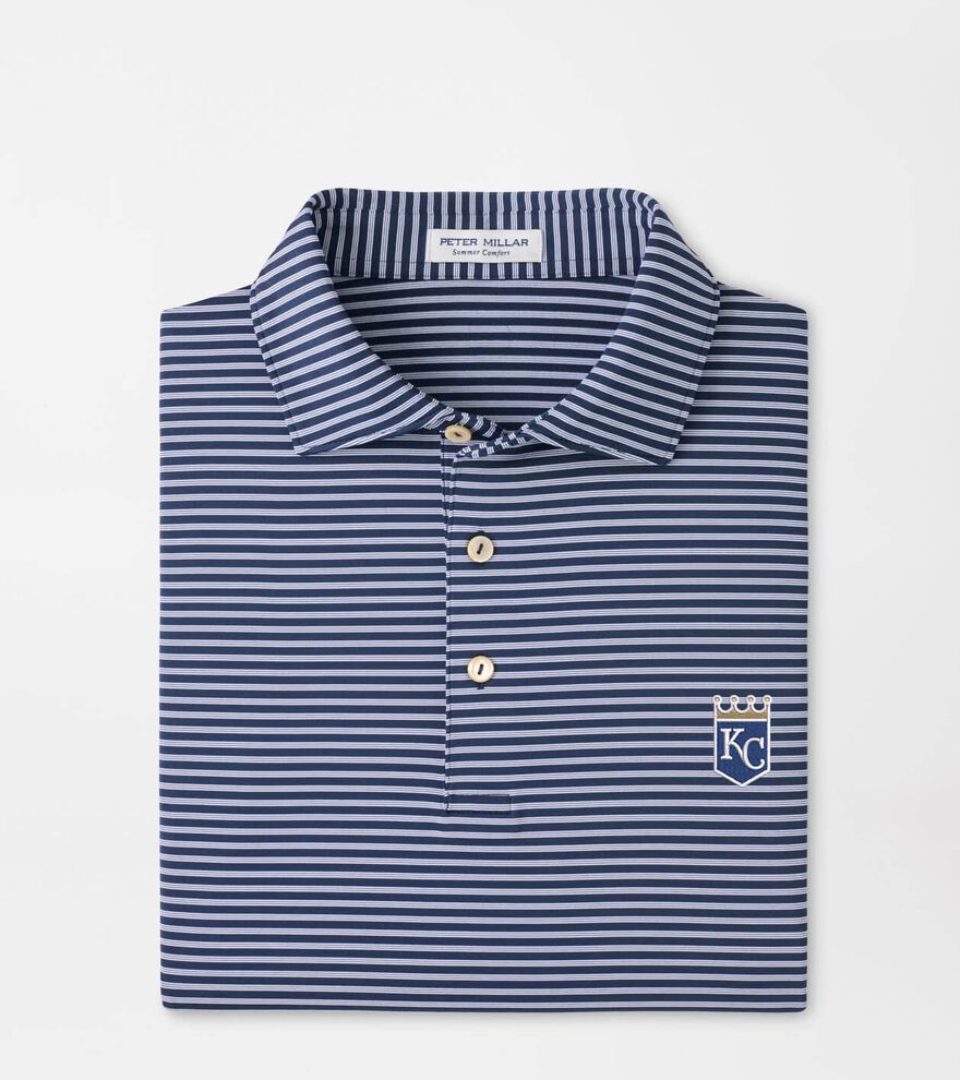Cooperstown Kansas City Royals Tiebreaker Performance Jersey Stripe Polo