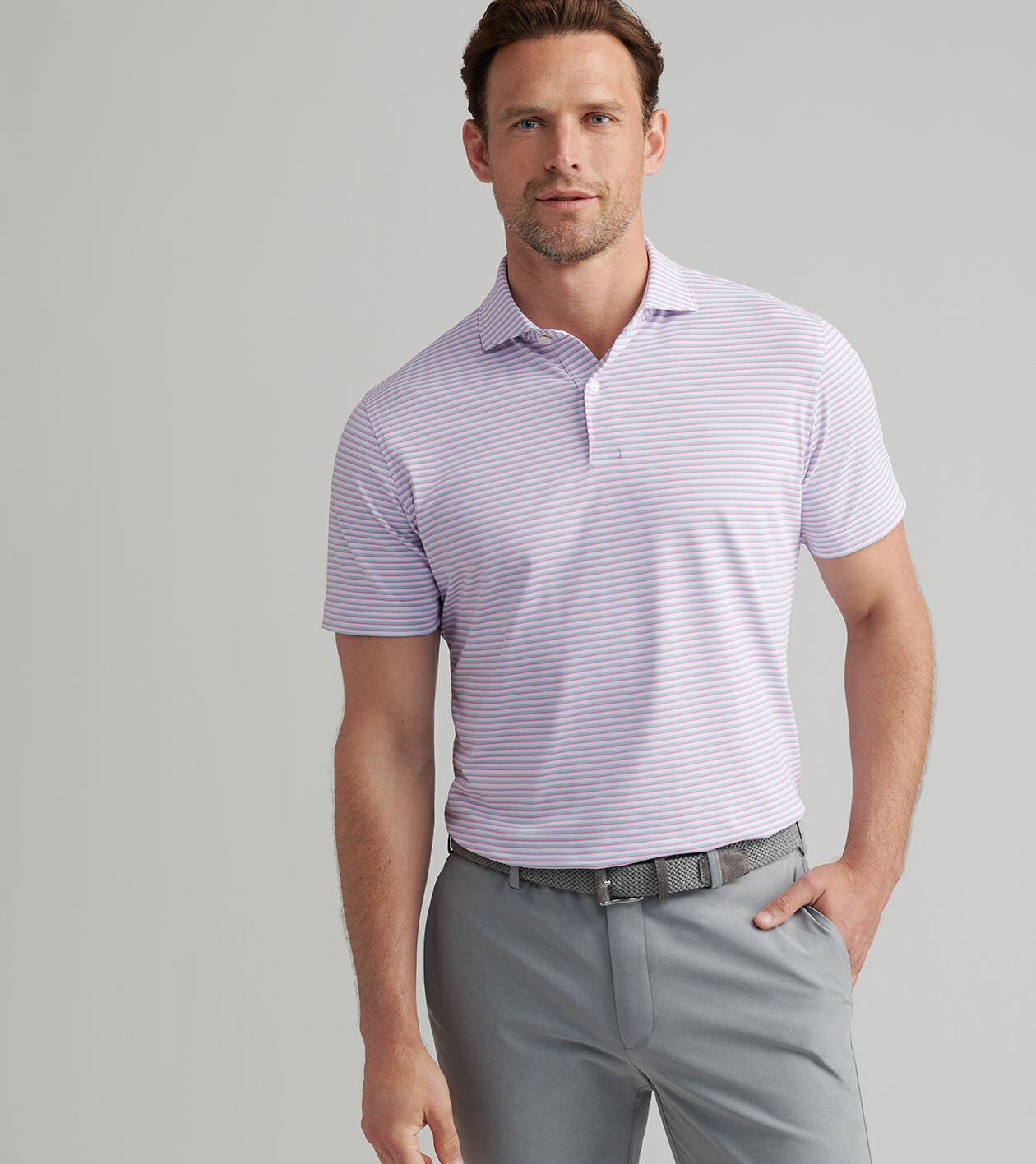【HI FI FNK】Pigment Linen Polo Top Tempo Performance Mesh Polo | Men's Polos | Peter Millar