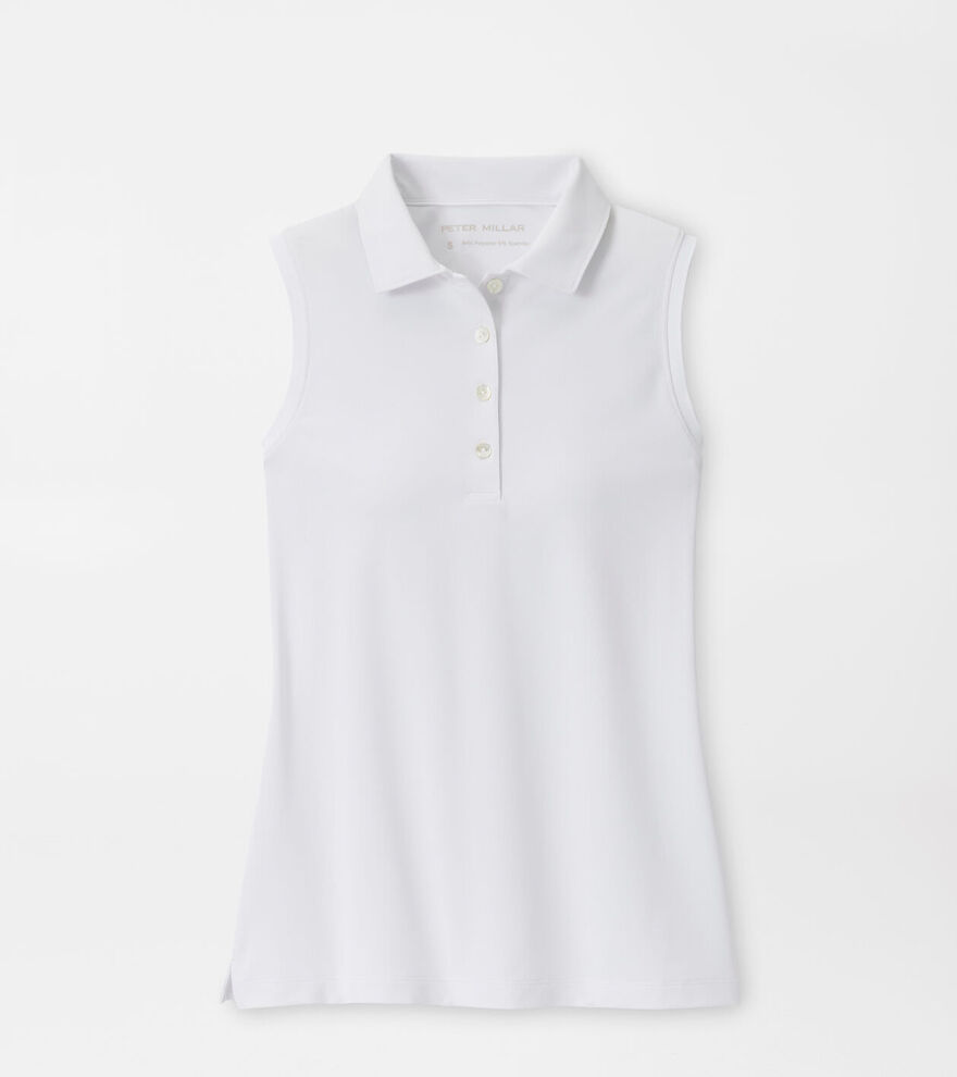 Women's Banded Sport Mesh Sleeveless Button Polo image number 1