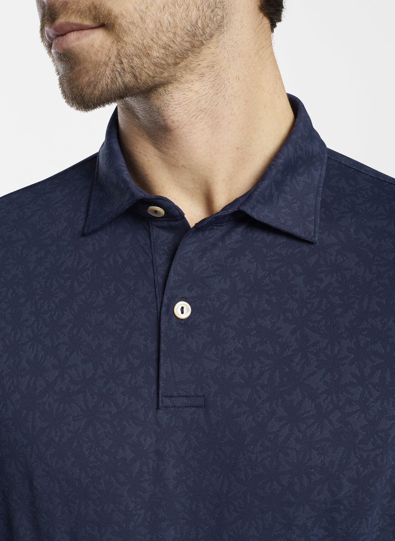 トップス Flowered Velour Jacquard Polo Shirt Mens-Premium-Jacquard-Golf-