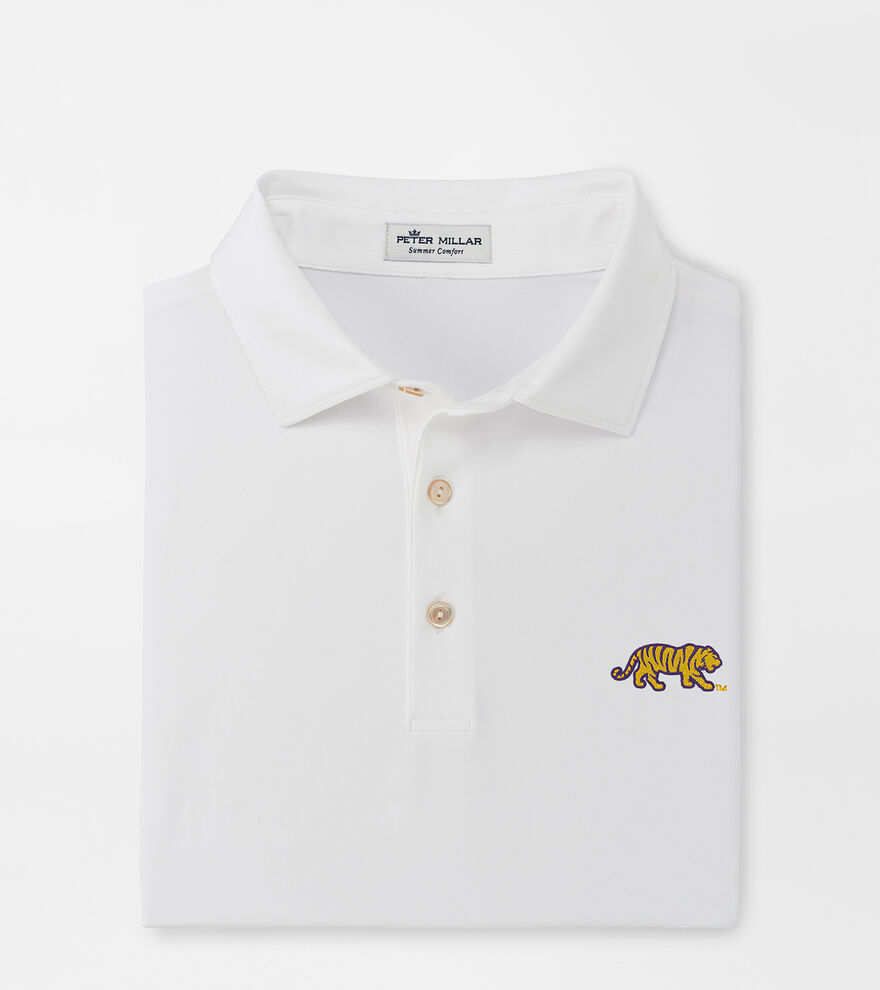 LSU Mike the Tiger Solid Performance Jersey Polo (Sean Self Collar) image number 1