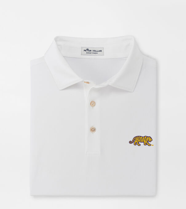LSU Mike the Tiger Solid Performance Jersey Polo (Sean Self Collar)