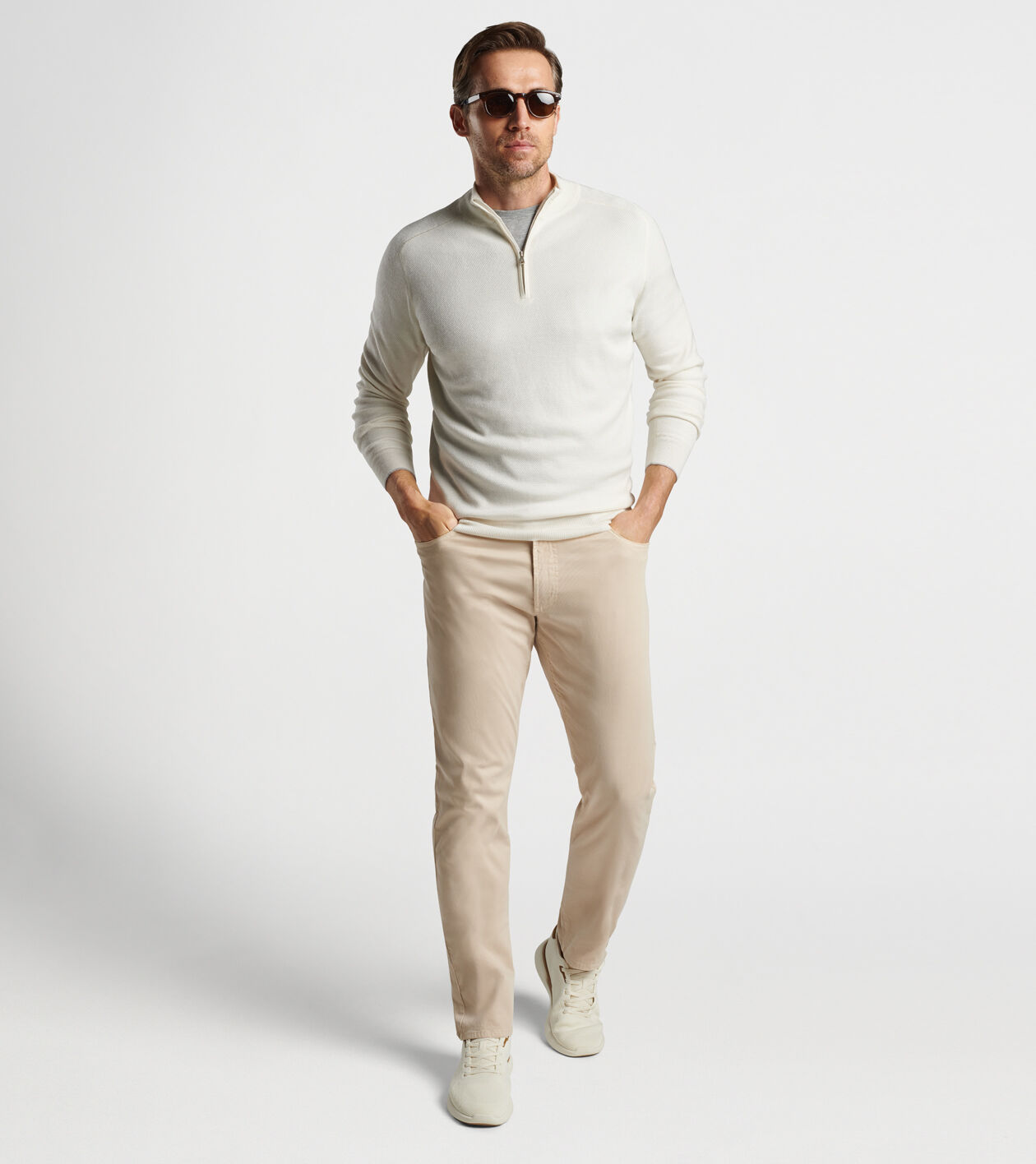 Voyager Cashmere Silk Saddle Shoulder Crew Men s Sweaters