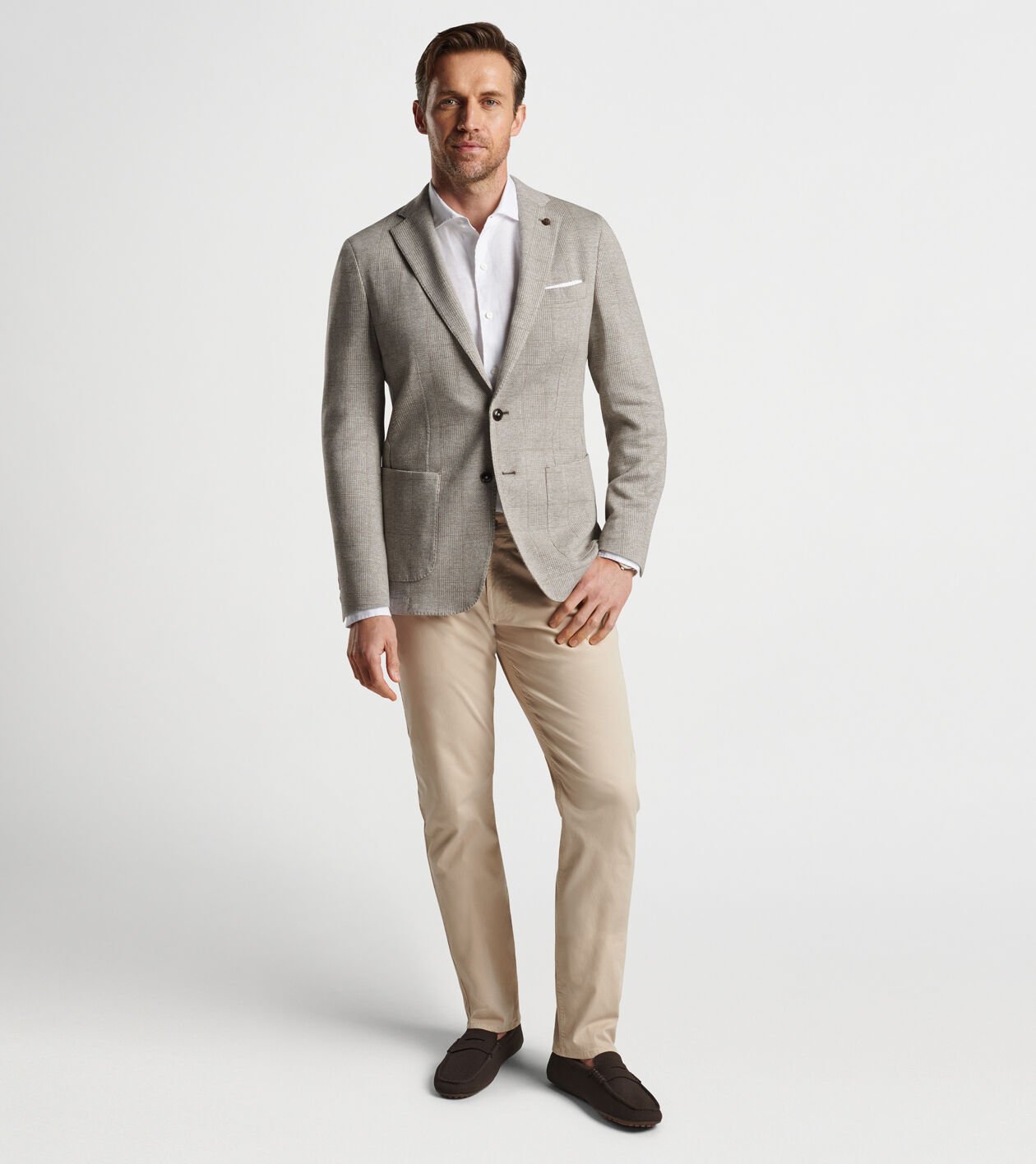 Gray sport online coat with jeans