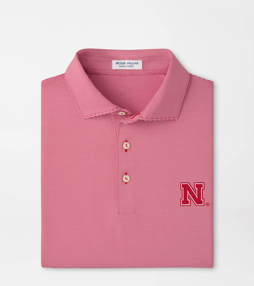 Nebraska Jubilee Stripe Performance Polo image number 1