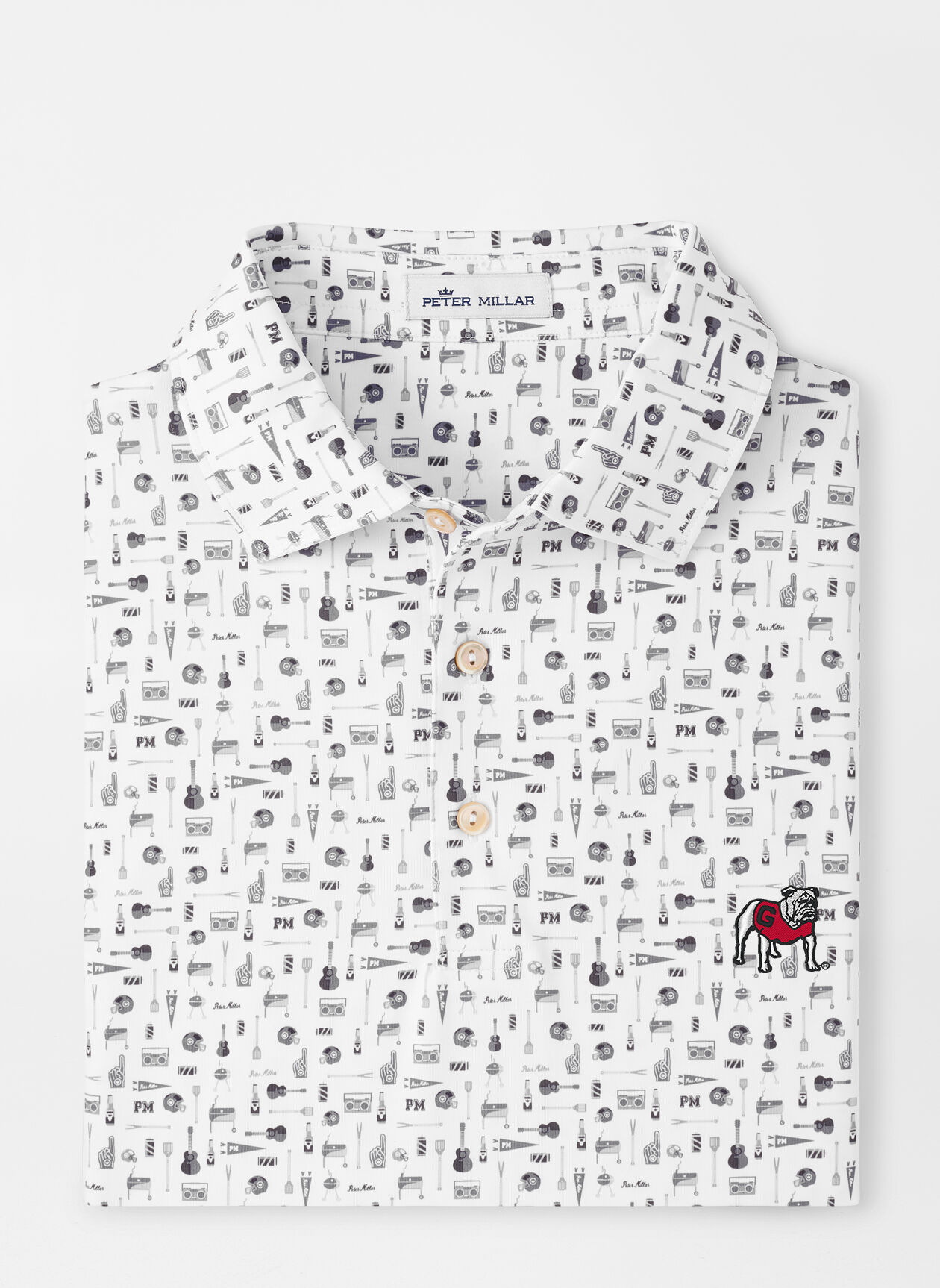 Georgia Standing Bulldog Landmark Tailgate Performance Polo Ready