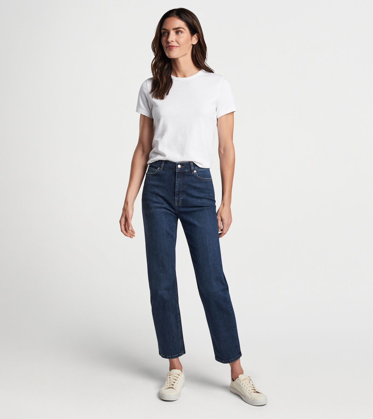 Crawford High Rise Straight Crop Denim Jean