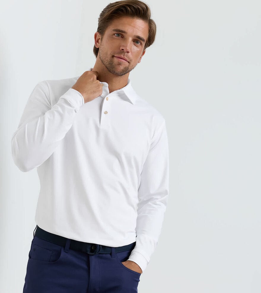 Solid Stretch Jersey Long Sleeve Polo image number 2