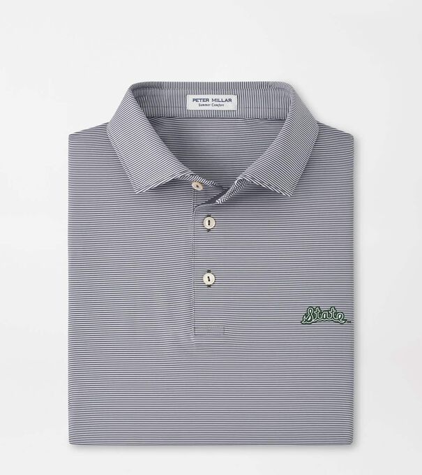 Michigan State Vault Jubilee Stripe Performance Polo