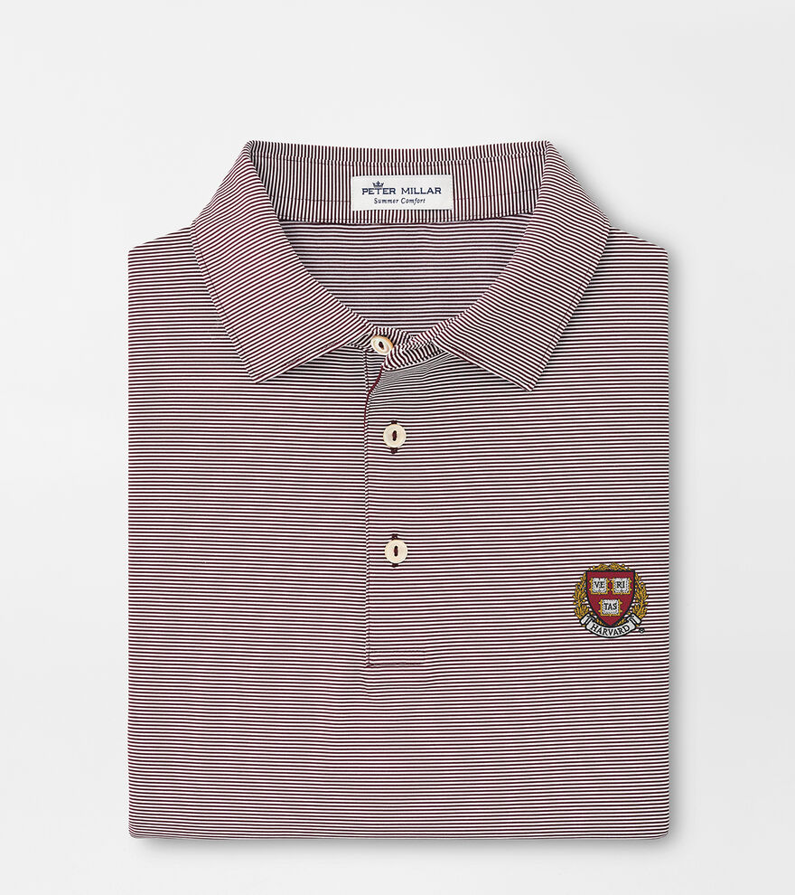 Harvard Jubilee Stripe Performance Polo | Men's Collegiate Apparel ...