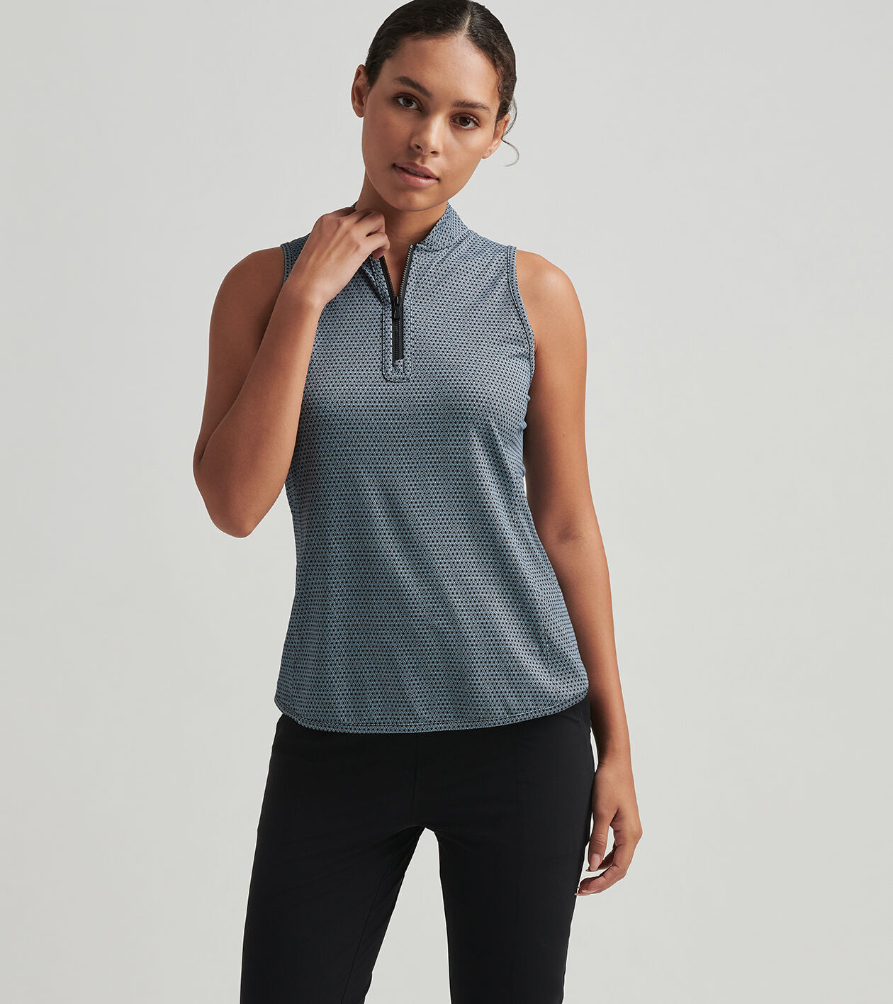 ★ODOR★ Slim sleeveless P0000FQW LastFor1 Women's Golf Polo Sleeveless Shirt Zip-Up UPF 50+