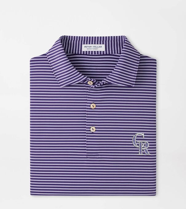 Colorado Rockies Tiebreaker Performance Jersey Stripe Polo