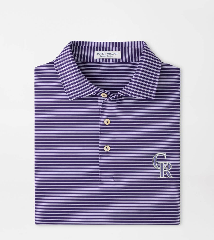 Colorado Rockies Tiebreaker Performance Jersey Stripe Polo