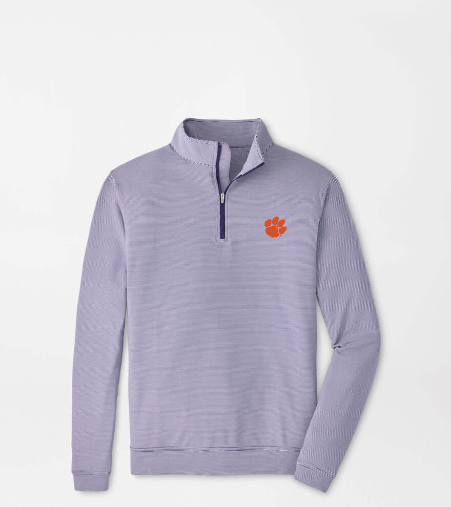Clemson Perth Sugar Stripe Performance Quarter-Zip