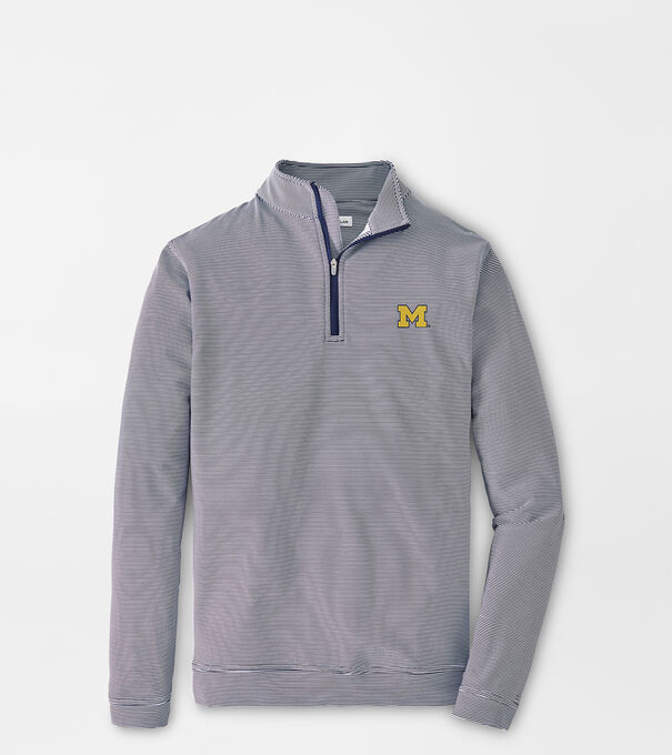 Michigan Perth Sugar Stripe Performance Quarter-Zip