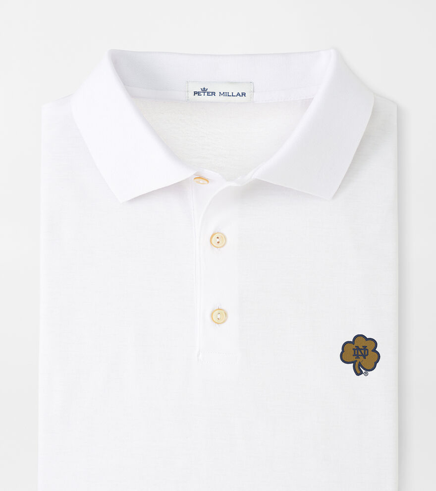 Notre Dame Shamrock Solid Cotton Polo