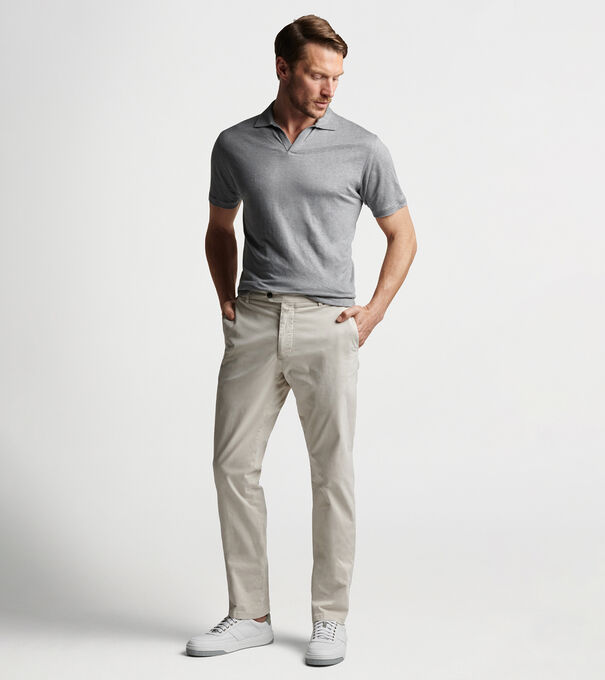 Coastline Short Sleeve Linen Riviera Collar Polo