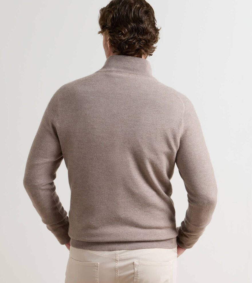 Voyager Cashmere-Silk Saddle Shoulder Quarter Zip image number 3