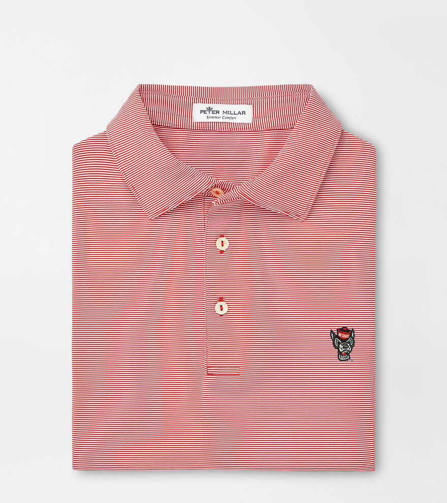 NC State Wolf Head Jubilee Stripe Performance Polo image number 1
