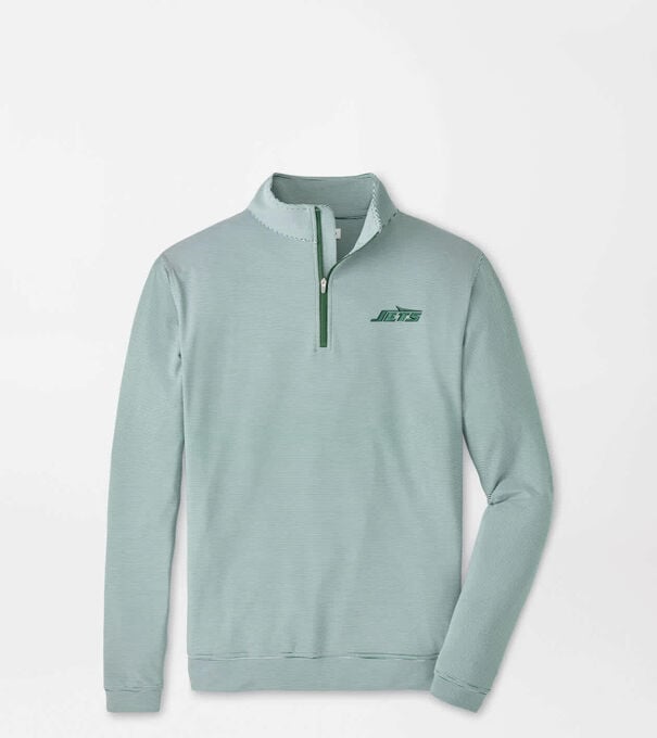 New York Jets Perth Sugar Stripe Performance Quarter-Zip
