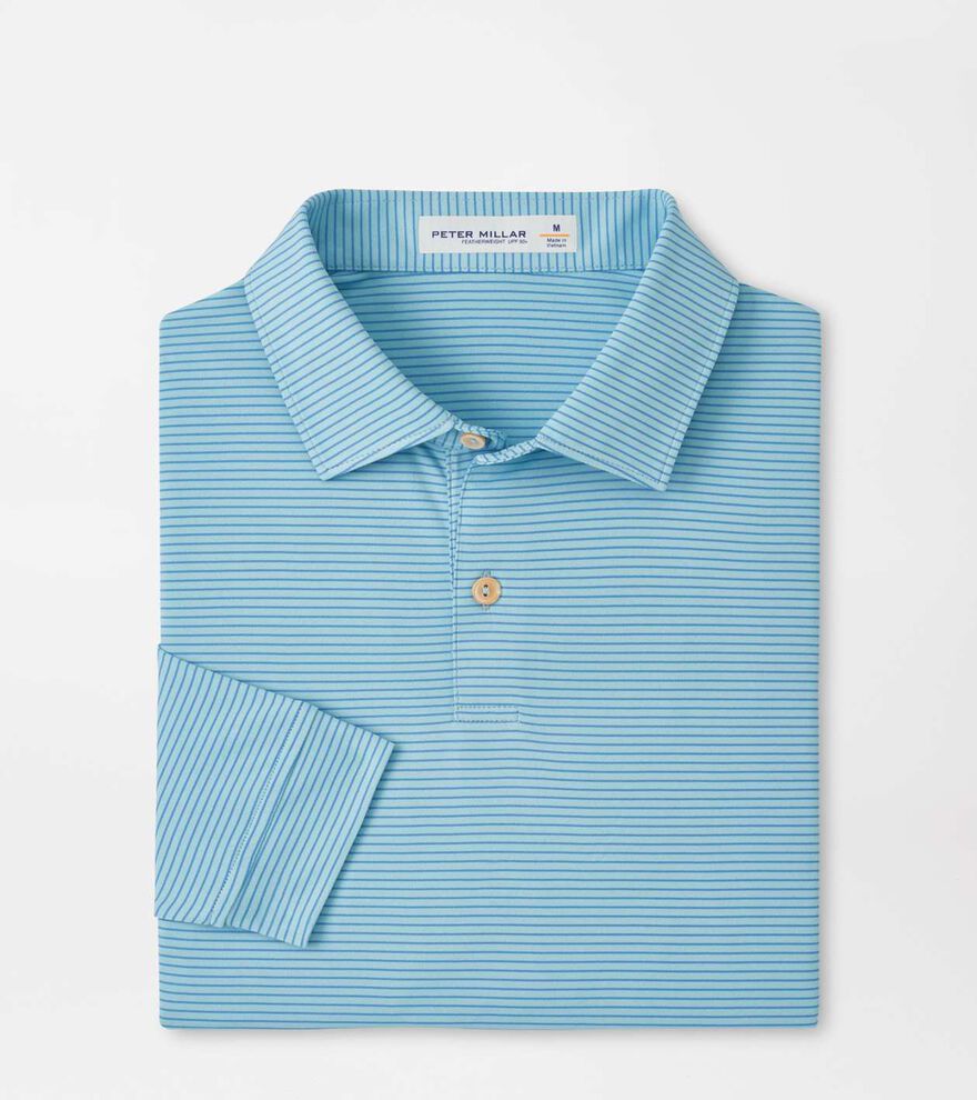 Featherweight Stripe Long-Sleeve Performance Polo