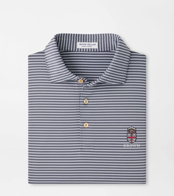 Brown University Tiebreaker Performance Jersey Stripe Polo