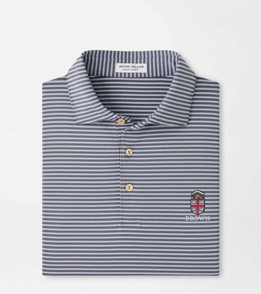 Brown University Tiebreaker Performance Jersey Stripe Polo