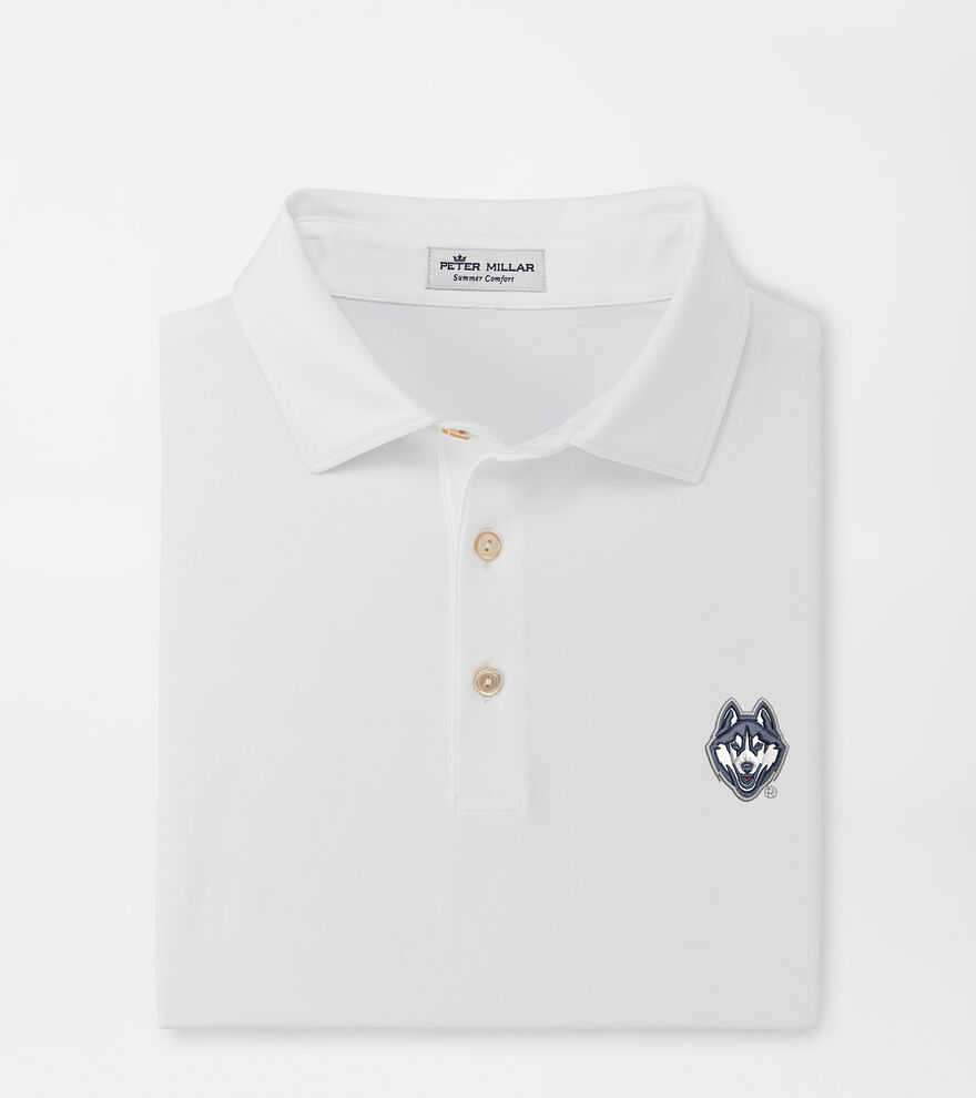 UConn Huskies Solid Performance Jersey Polo (Sean Self Collar) Men's