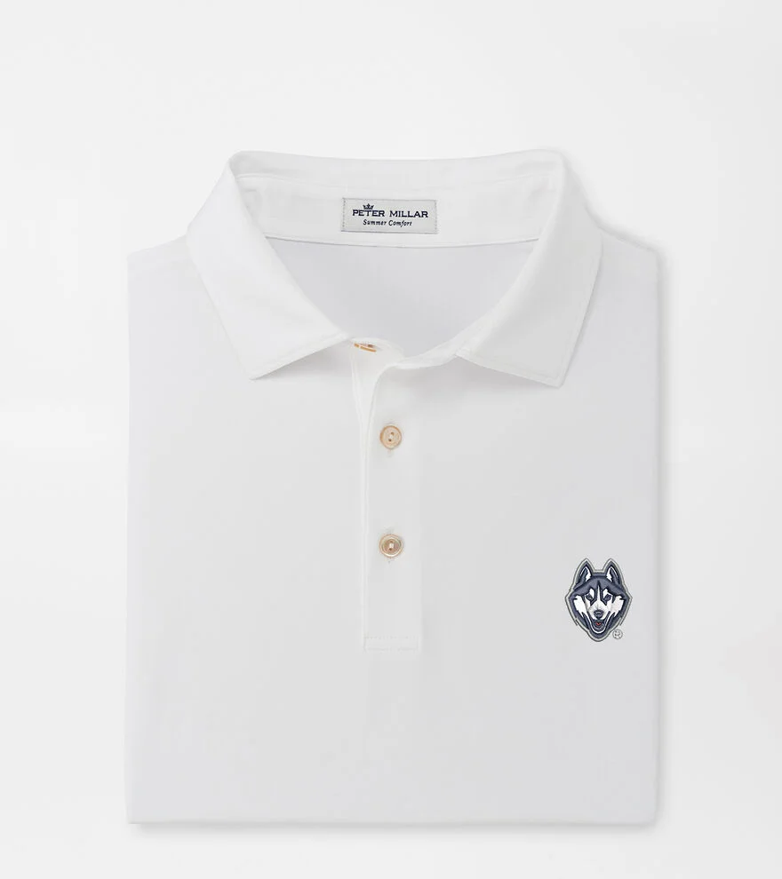 UConn Huskies Solid Performance Jersey Polo (Sean Self Collar) image number 1