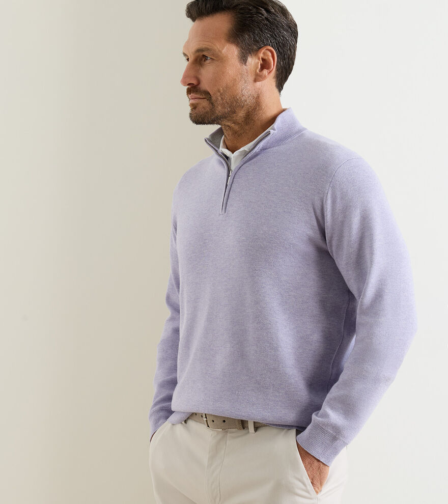 Coolspun Lite Cotton Quarter-Zip Sweater image number 2
