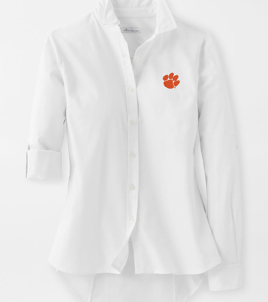 Women's Clemson Stretch Woven Button-Up image number 1