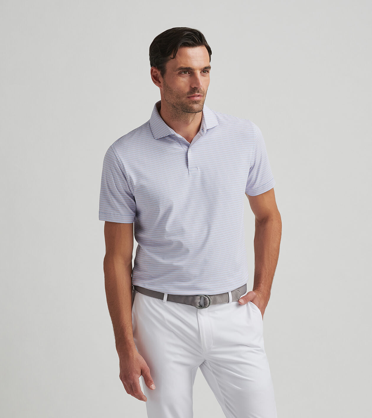 Tシャツ・カットソー Malbon Golf MESH MIX PERFORMANCE Polo T-SHIRT GRAY MAN M5221 Genuine Malbon Golf MESH MIX PERFORMANCE Polo T-SHIRT GRAY