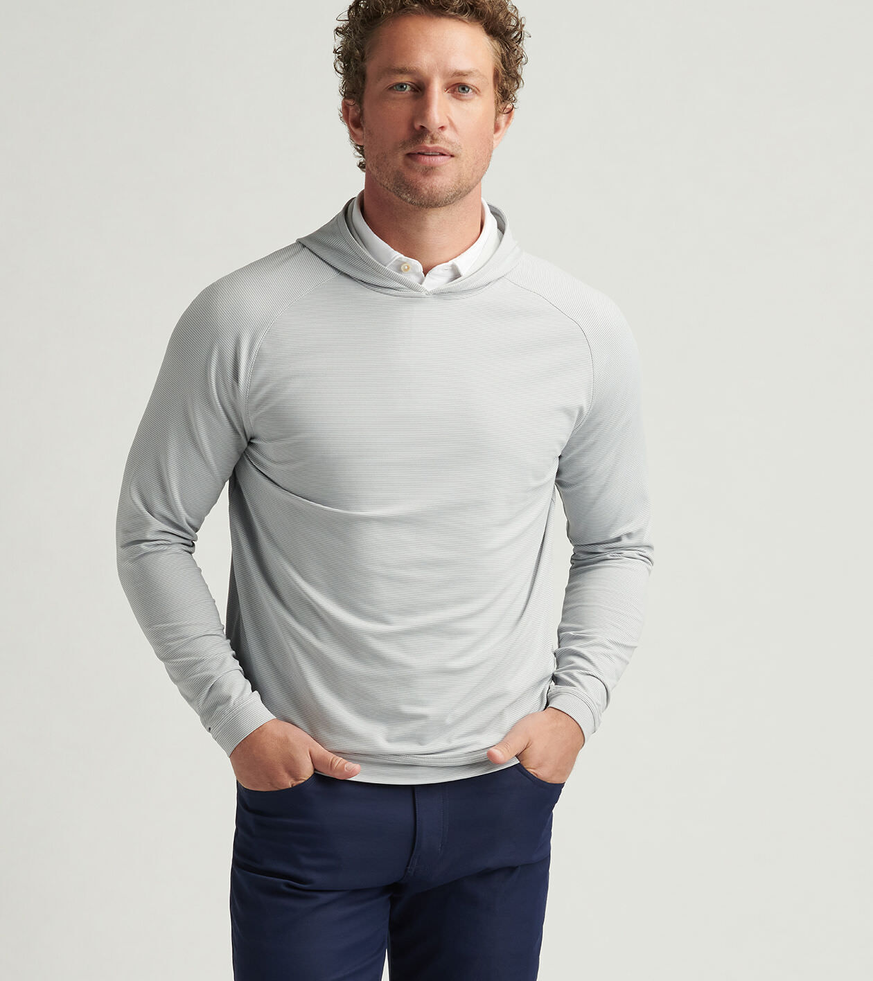 Pine Sugar Stripe Performance Hoodie | Men's Hoodies | Peter